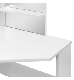 Coiffeuse d'angle table de maquillage lumière LED Blanc clair