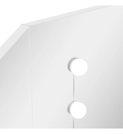 Coiffeuse d'angle table de maquillage lumière LED Blanc clair