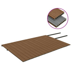 Panneaux de terrasse et accessoires WPC Marron/gris 40 m² 4 m