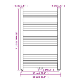 Radiateur sèche-serviettes vertical de salle de bain 600x1160mm