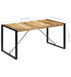 Table de salle à manger 160x80x75 cm Bois de manguier massif