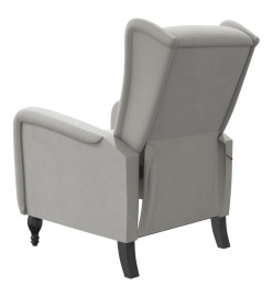 Fauteuil de massage inclinable gris clair velours