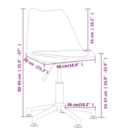 Chaises pivotantes à manger lot de 6 bleu tissu