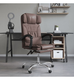 Fauteuil de massage inclinable de bureau Marron Similicuir