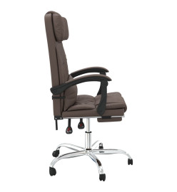 Fauteuil de massage inclinable de bureau Marron Similicuir