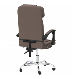 Fauteuil de massage inclinable de bureau Marron Similicuir