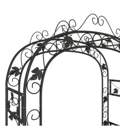 Arche de jardin Noir 116x45x240 cm Acier