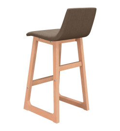 Tabourets de bar lot de 2 marron tissu