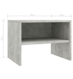 Table de chevet Gris béton 40 x 30 x 30 cm Aggloméré