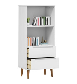 Bibliothèque MOLDE Blanc 60x35x133,5 cm Bois massif de pin