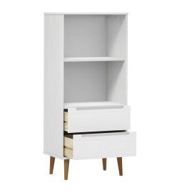 Bibliothèque MOLDE Blanc 60x35x133,5 cm Bois massif de pin