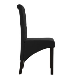 Chaises à manger lot de 2 noir tissu