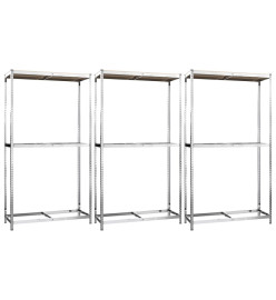 Porte-pneus à 2 niveaux 3 pcs Argenté 110x40x180 cm Acier