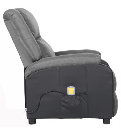 Fauteuil de massage Gris clair Similicuir et tissu