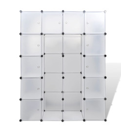 Cabinet modulable avec 14 compartiments blanc 37x146x180,5 cm