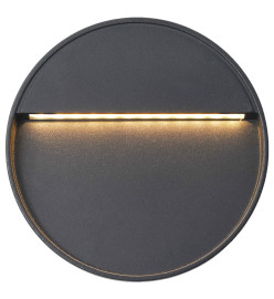 Appliques murales à LED d'extérieur 2 pcs 3 W Noir Rond