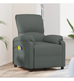 Fauteuil de massage inclinable Gris foncé Tissu