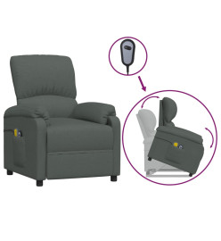 Fauteuil de massage inclinable Gris foncé Tissu