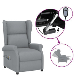 Fauteuil de massage électrique à oreilles gris clair tissu