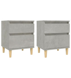 Tables de chevet 2 pcs Gris béton 40x35x50 cm