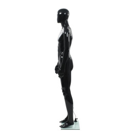 Mannequin homme corps complet base verre Noir brillant 185 cm