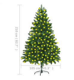 Arbre de Noël artificiel avec LED 210 cm Vert