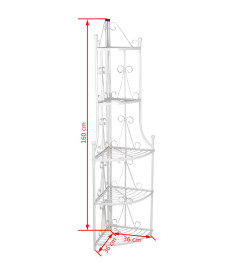 Étagère d’angle pour plantes en blanc