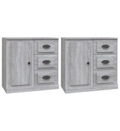 Buffets 2 pcs sonoma gris bois d'ingénierie