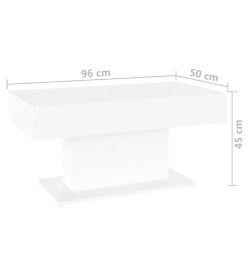 Table basse Blanc 96x50x45 cm Aggloméré