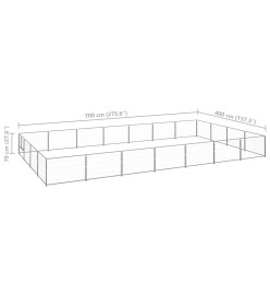 Chenil Argenté 28 m² Acier