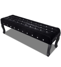 Banc noir Tissu velours avec boutons en cristal