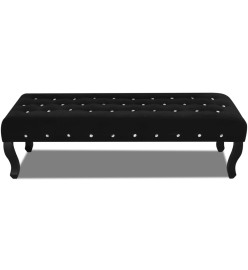 Banc noir Tissu velours avec boutons en cristal