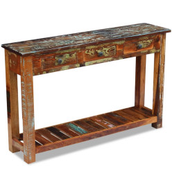 Table console 120 x 30 x 76 cm Bois de récupération massif