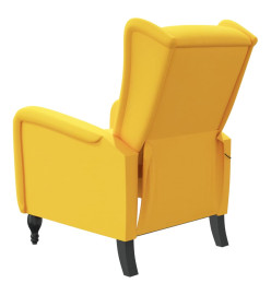 Fauteuil de massage inclinable jaune velours