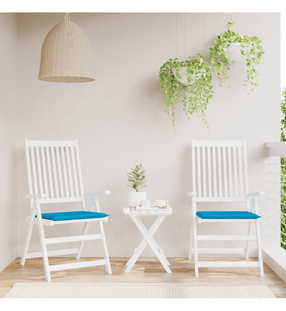 Coussins de chaise de jardin 2 pcs bleu 40x40x3 cm tissu oxford Coussins de chaise de jardin 2 pcs bleu 40x40x3 cm tissu oxford