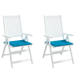 Coussins de chaise de jardin 2 pcs bleu 40x40x3 cm tissu oxford