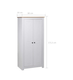 Garde-robe Blanc 80x50x171,5 cm Pin massif Assortiment Panama