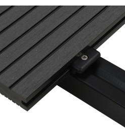 Panneaux de terrasse solides et accessoires WPC 20 m² 4 m Noir