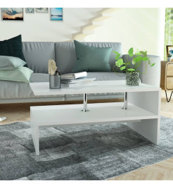 Table basse Bois d'ingénierie 90x59x42 cm Blanc