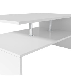 Table basse Bois d'ingénierie 90x59x42 cm Blanc