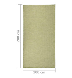 Tapis à tissage plat d'extérieur 100x200 cm Vert