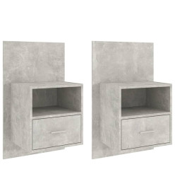 Tables de chevet murales 2 pcs Gris béton