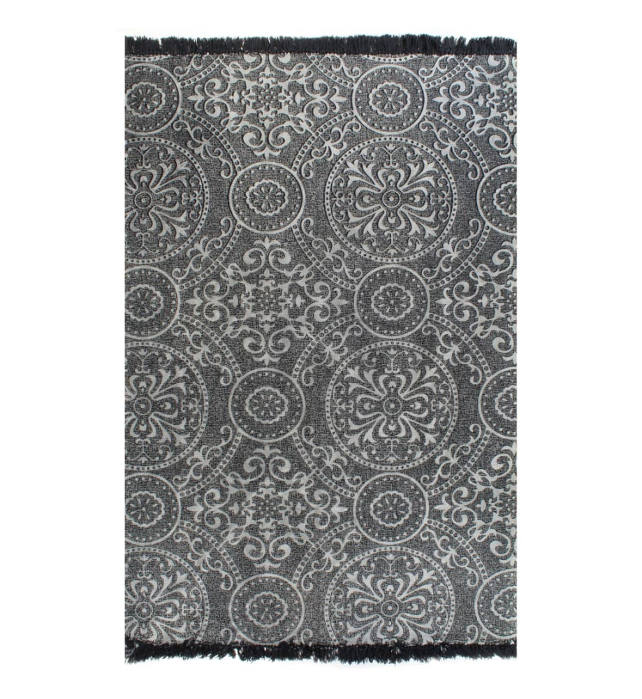 Tapis Kilim Coton 160 x 230 cm avec motif Gris