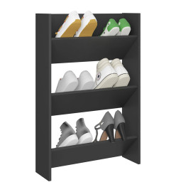 Armoire à chaussures murale Gris 60x18x90 cm Aggloméré