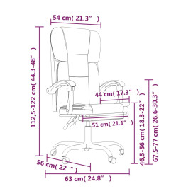 Fauteuil inclinable de bureau Taupe Tissu