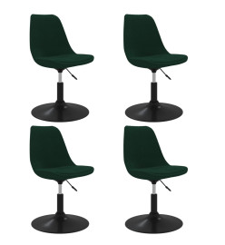 Chaises pivotantes à manger lot de 4 Vert foncé Velours