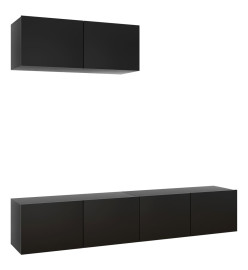 Meubles TV 3 pcs Noir Aggloméré