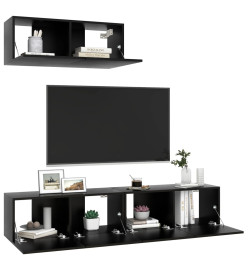 Meubles TV 3 pcs Noir Aggloméré