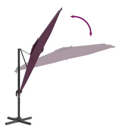 Parasol déporté avec mât en aluminium Bordeaux 400x300 cm