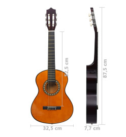 Guitare classique de débutants et enfants 1/2 34" Tilleul